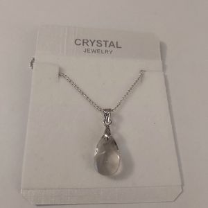 Smoky Crystal Teardrop Necklace